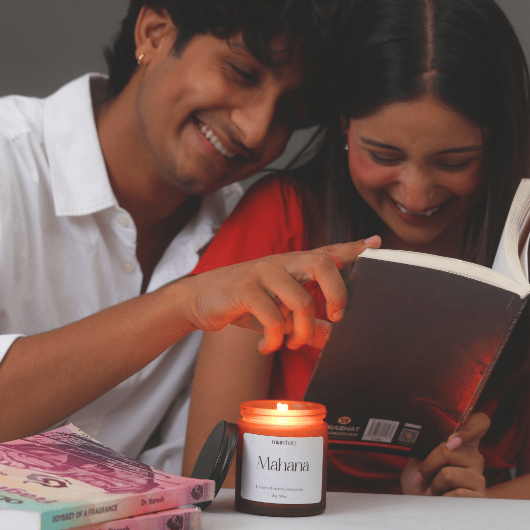 Mahana: Aromatic Eucalyptus and Sandalwood Luxury Scented Candle - Miarchary