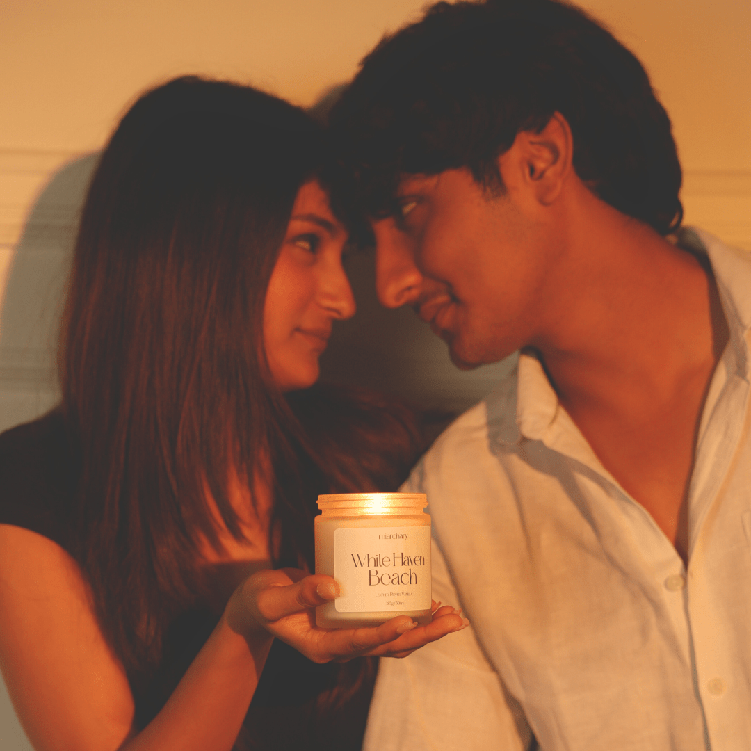 White Haven Beach Luxury Scented Candle - Leather, Pepper, and Vanilla Aroma - Miarchary