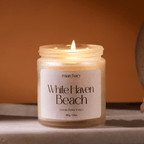 White Haven Beach Luxury Scented Candle - Leather, Pepper, and Vanilla Aroma - Miarchary